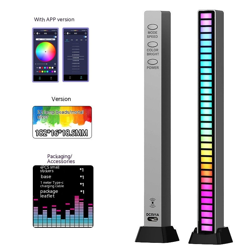 Led Sound Control Light Bar RGB Ambient Pickup Rhythm Lamp Music USB Adjustabl Automotivo Strip For Automobiles Family Party - Minihomy