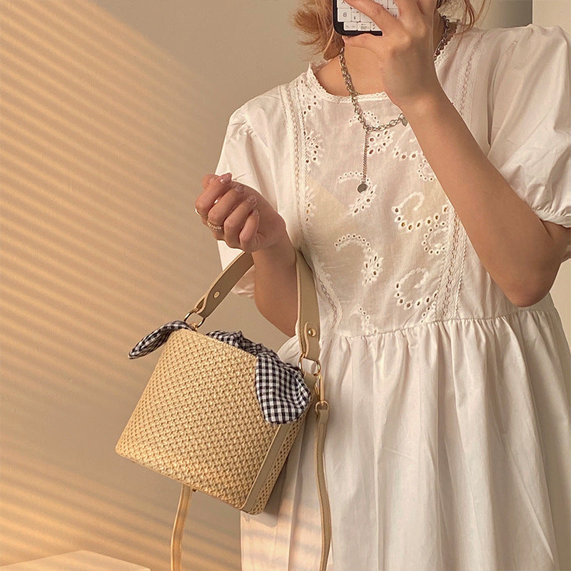 Women's Summer Straw Bucket Bag: All-Match Fashion Handbag