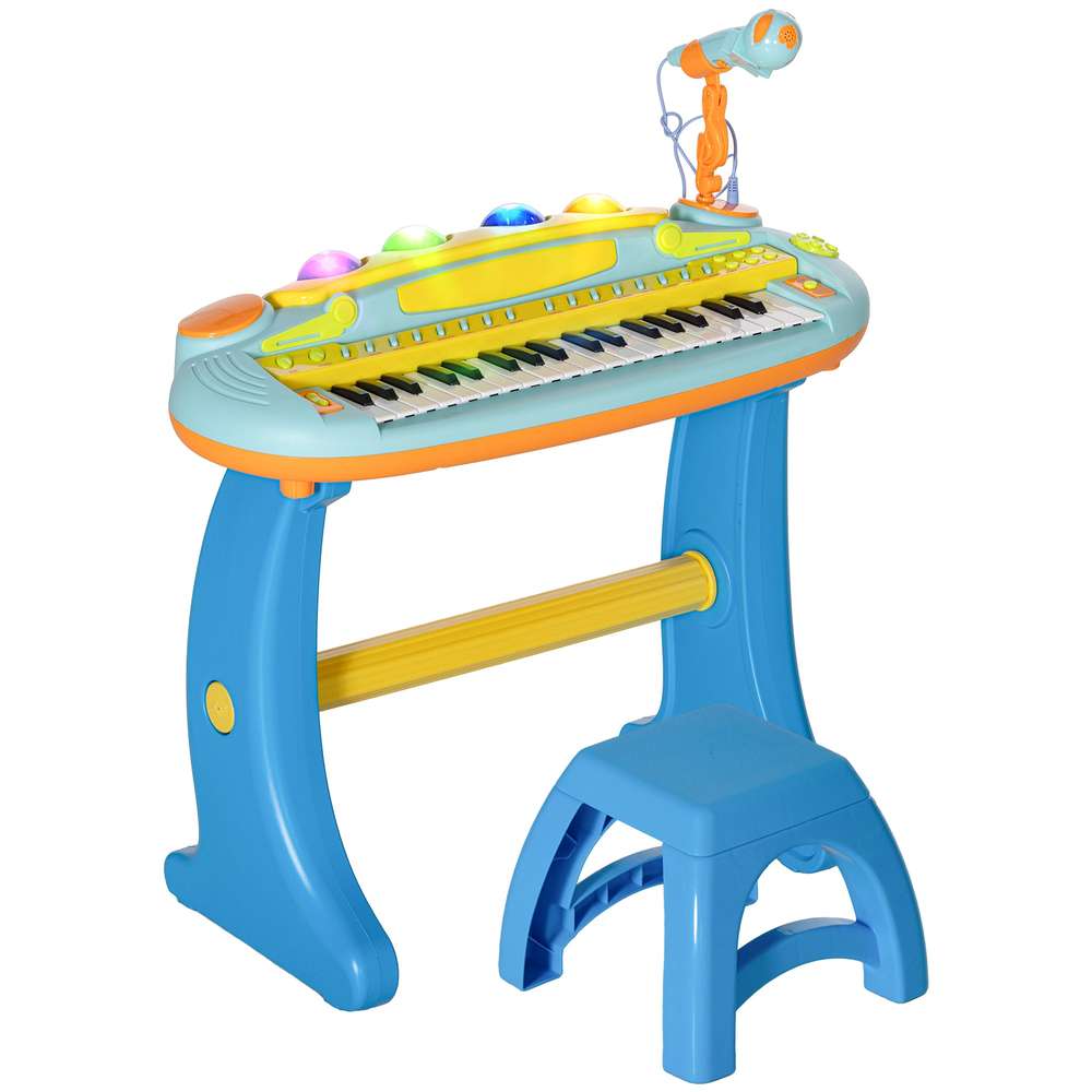 Kids Piano Keyboard Toy - 37 Keys, Mic, Stool - Musical Educational Toy for Toddlers (3-6)