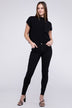 Mock Neck Short Sleeve Cropped Sweater for Women - Stylish Knit Top - Minihomy