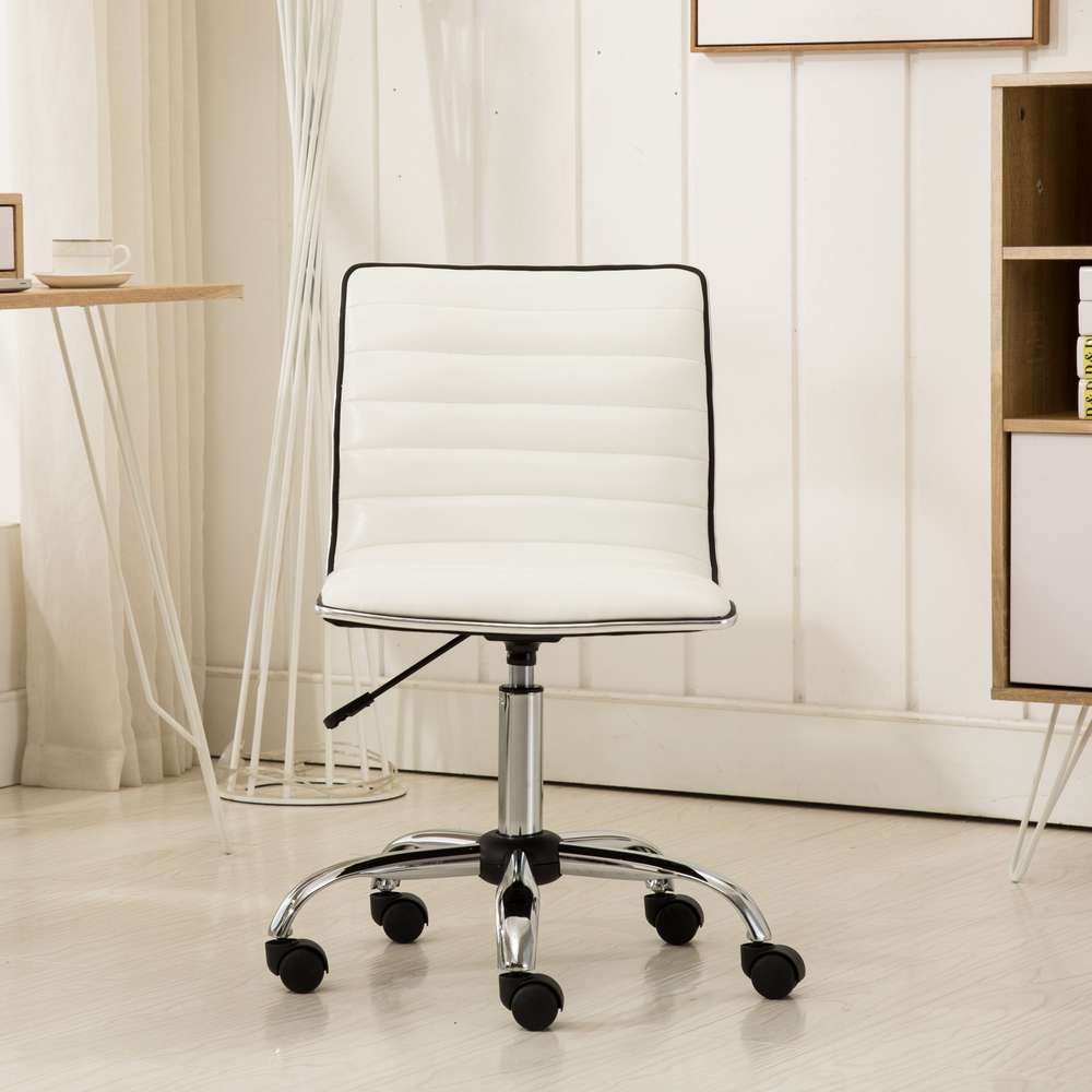 Fremo Chromel Adjustable White Office Chair with Air Lift