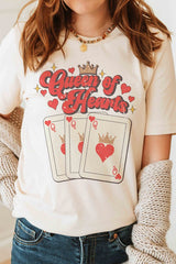Plus Size - Queen of Hearts Graphic T-Shirt - Minihomy