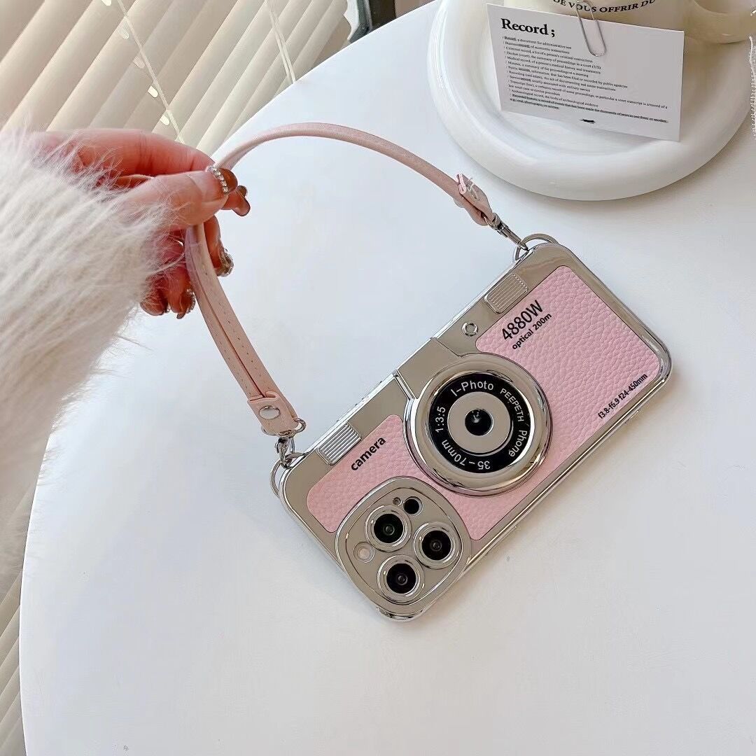 Electroplated Hand Strap Phone Case for iPhone 14 Plus