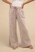 Acid Wash Fleece Palazzo Sweatpants with Pockets - Comfy & Stylish - Minihomy