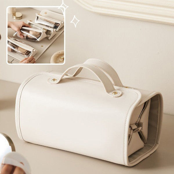 Large Capacity Waterproof Travel Cosmetic Bag - Foldable Handbag for Women