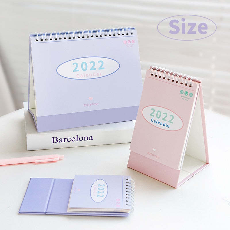 Desk Calendar - Coil-Bound, Year-Round Planner, Cream