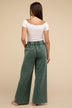 Acid Wash Fleece Palazzo Sweatpants with Pockets - Comfy & Stylish - Minihomy