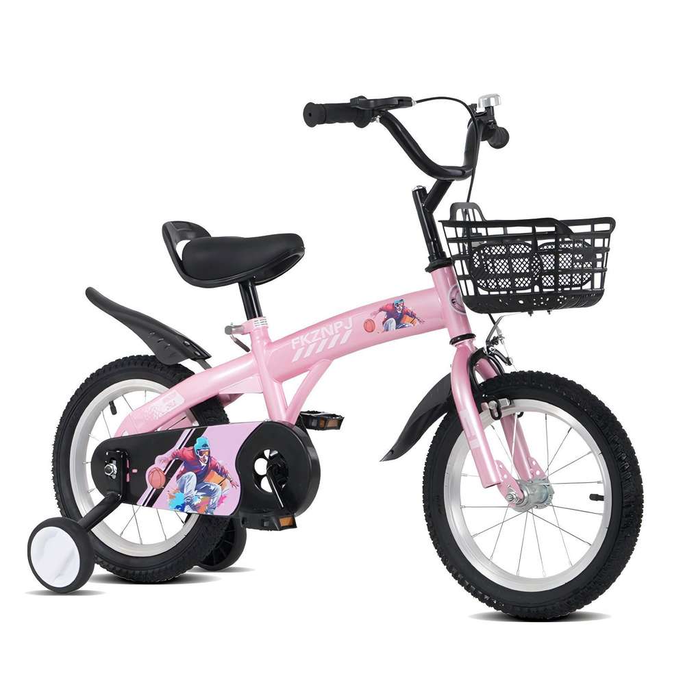 16" Kids Bike with Training Wheels & Stand - Adjustable Seat, 4-8 Years
