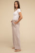 Acid Wash Fleece Palazzo Sweatpants with Pockets - Comfy & Stylish - Minihomy