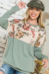 Plus Size Mix and Match Floral Print Sweatshirt - Oversized Fit, Round Neck, Long Sleeves - Minihomy