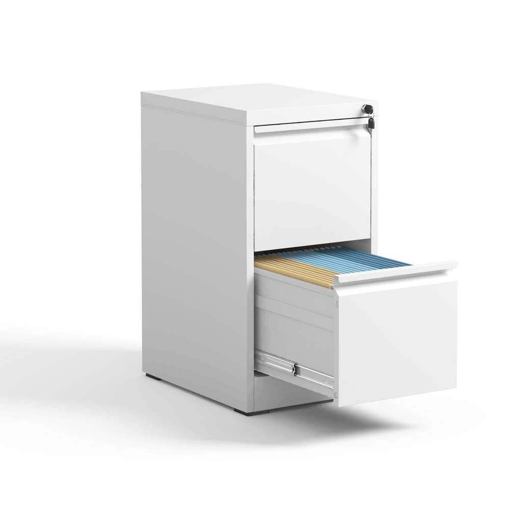 Steel Vertical File Cabinet with Lock - 2 Drawers, A4/Legal/Letter Size