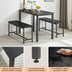 Black Industrial Dining Table Set with 2 Benches - Kitchen, Breakfast, Living Room, Party Room, 43.3"L x 23.6"W x 29.9"H - Minihomy