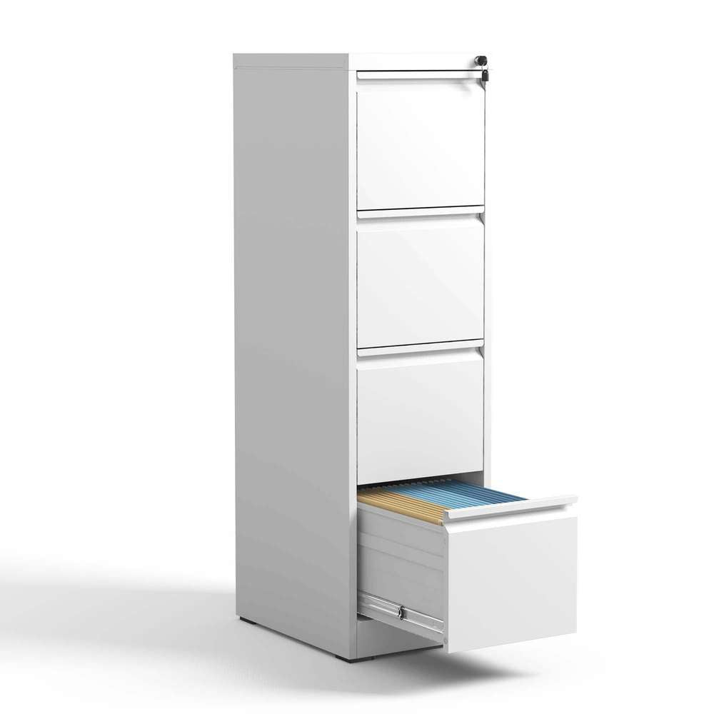 Steel Vertical File Cabinet with Lock - 4 Drawers, A4/Legal/Letter Size