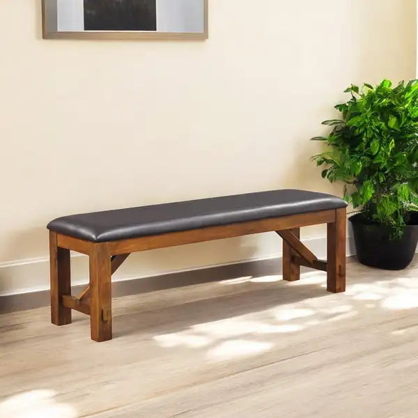 ACME Apollo Bench - Espresso PU & Walnut - 70004 - Minihomy