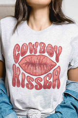 Plus Size - Cowboy Kisser Graphic T-Shirt - Minihomy