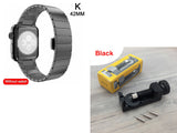 Metal Butterfly Buckle Watch Strap with Bead Detail