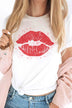 Plus Size - Valentine Kiss Graphic T-Shirt - Minihomy