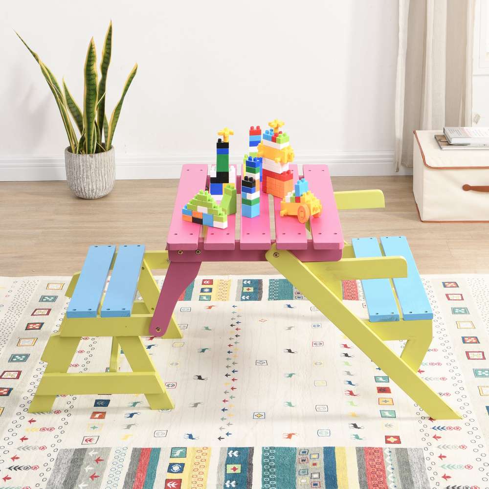 Kids All-in-One Activity Table & Chair Set with Benches
