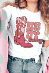 Plus Size - Howdy Honey Graphic T-Shirt - Minihomy