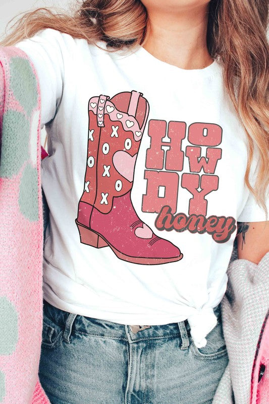 Plus Size - Howdy Honey Graphic T-Shirt - Minihomy