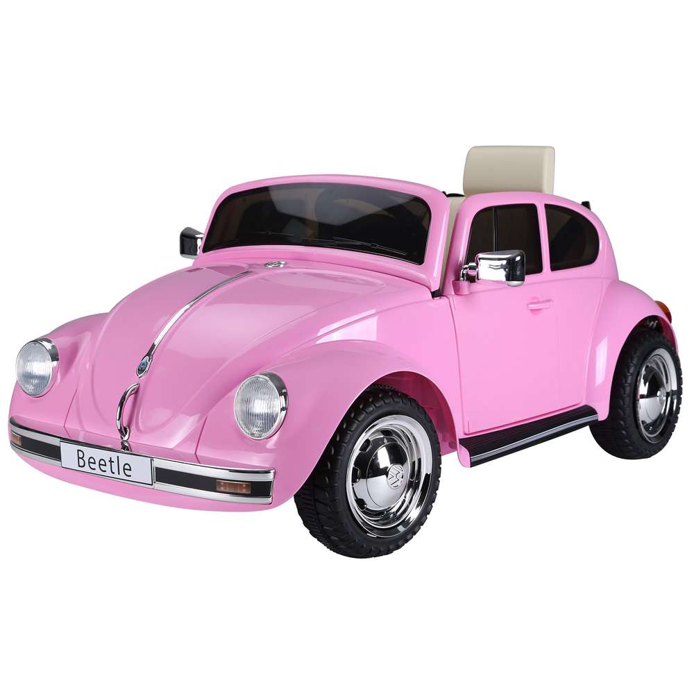 Kids Ride On Car, Volkswagen Beetle Electric Toy, 6V Battery, Remote Control, Pink (3-6 Years)