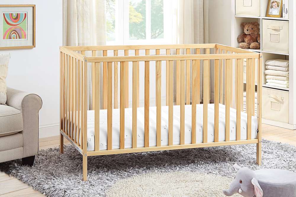 Palmer 3-in-1 Convertible Crib - Natural Wood Baby Nursery Furniture