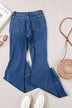 Asymmetrical Raw Hem Bell Bottom Jeans - Minihomy