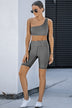One-shoulder Sports Bra and Biker Shorts Set - Minihomy