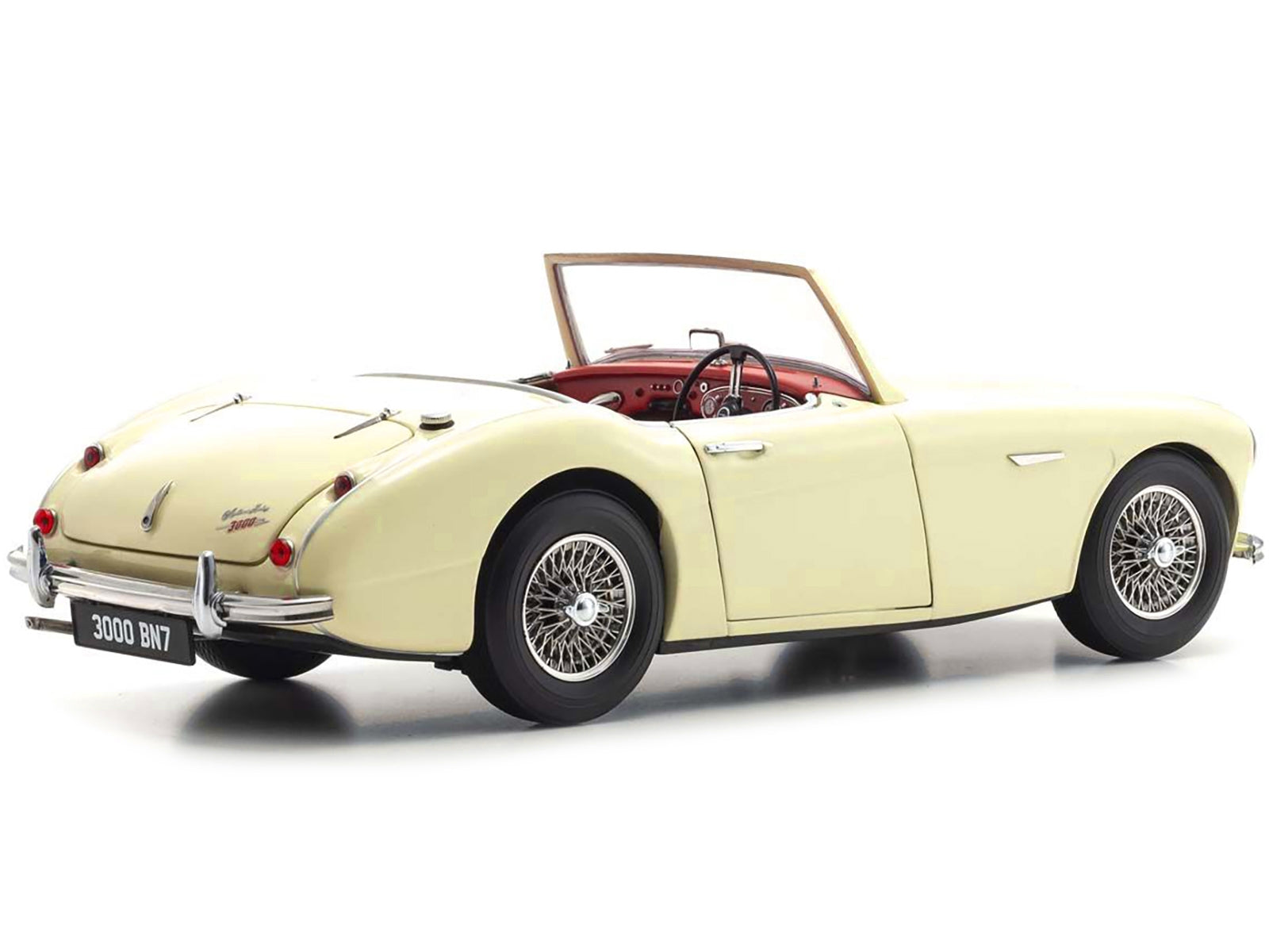 Austin Healey 3000 Mk-1 (BN7) Convertible RHD (Right Hand Drive) English White 1/18 Diecast Model Car by Kyosho - Minihomy