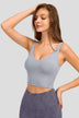 Deep V-Neck Crop Sports Bra - Minihomy