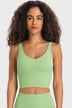 Deep V-Neck Crop Sports Bra - Minihomy