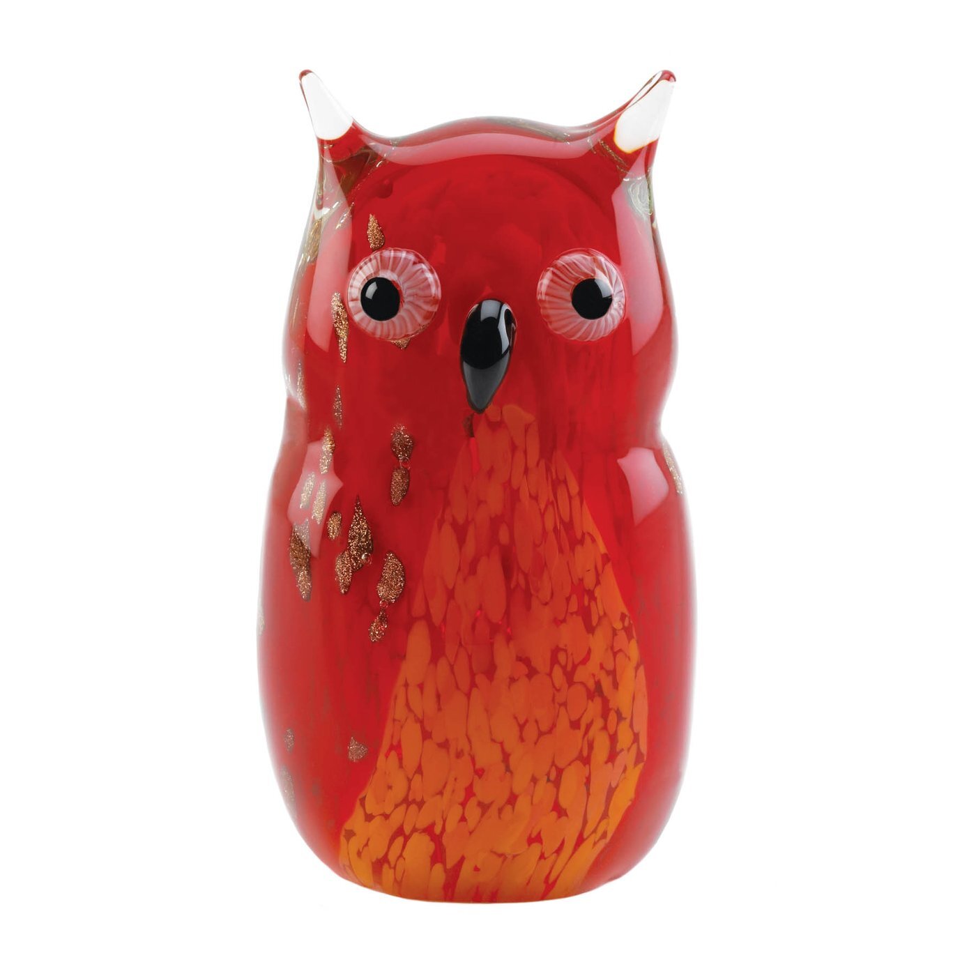 Art Glass Figurine - Red Owl - Minihomy