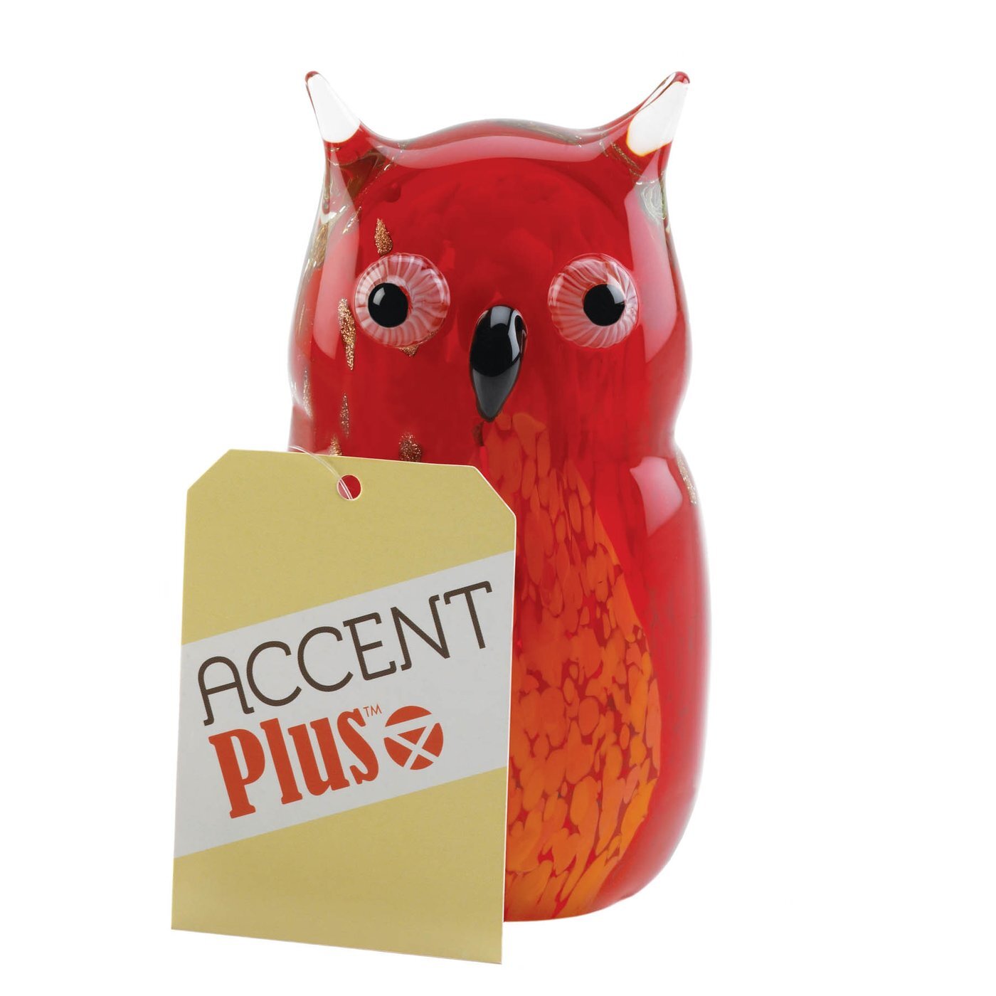 Art Glass Figurine - Red Owl - Minihomy