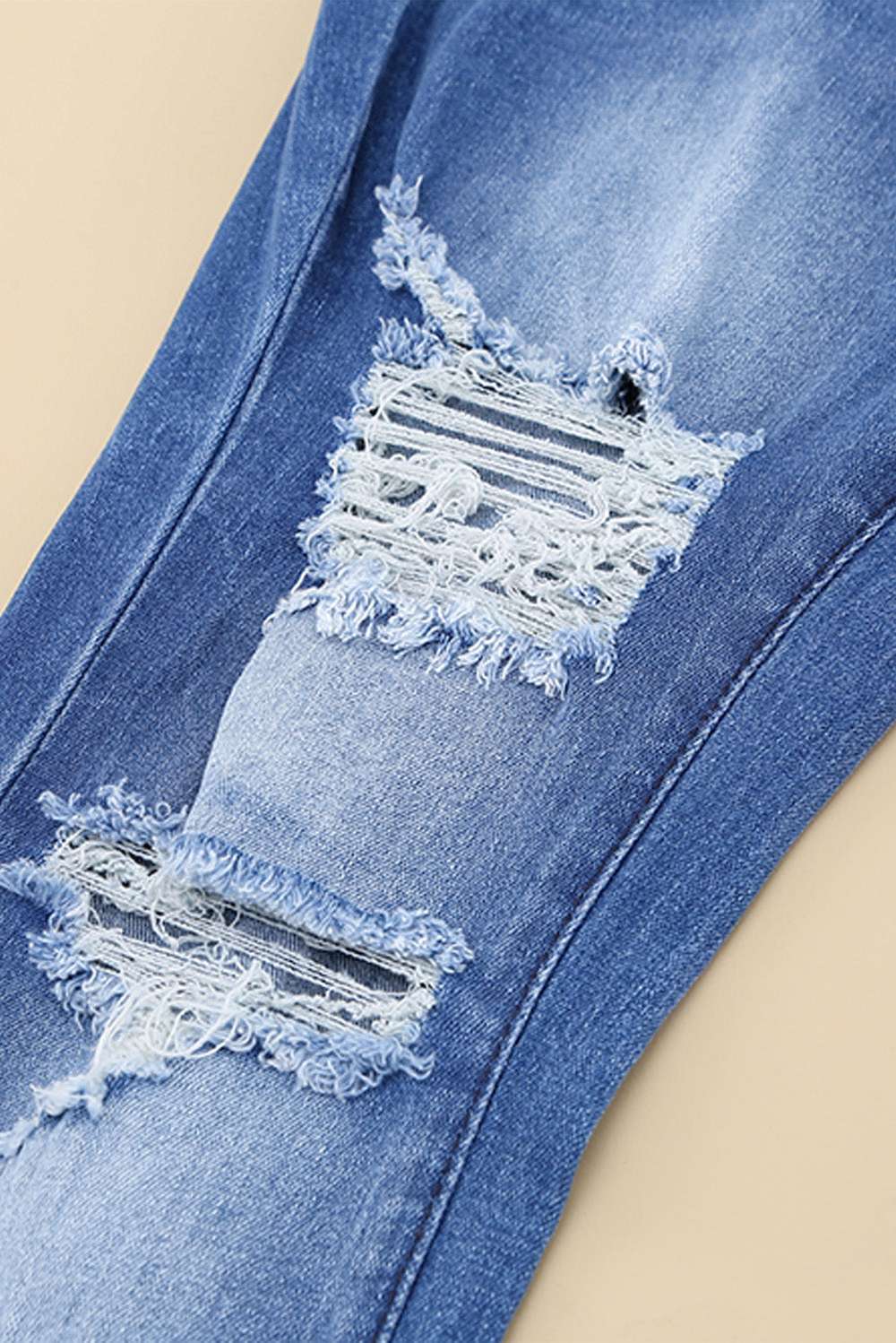 Distressed Flare Leg Jeans with Pockets - Minihomy