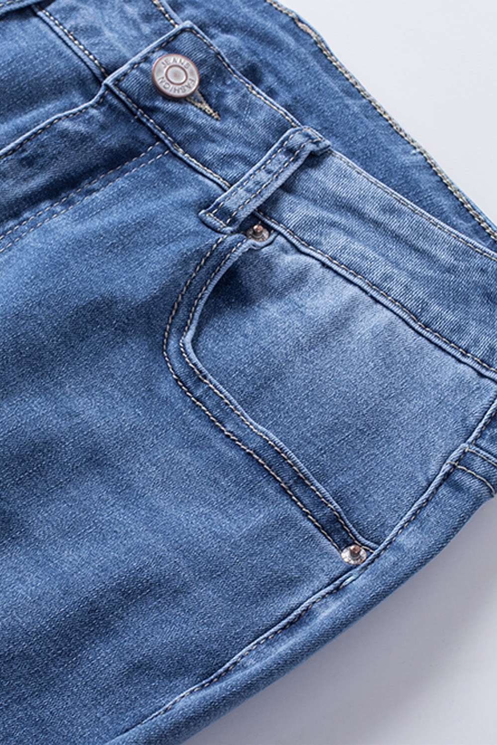 High-Rise Waist Distressed Skinny Jeans - Minihomy