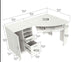 59" White Mirrored Computer Desk With Two Drawers - Minihomy