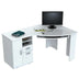 59" White Mirrored Computer Desk With Two Drawers - Minihomy
