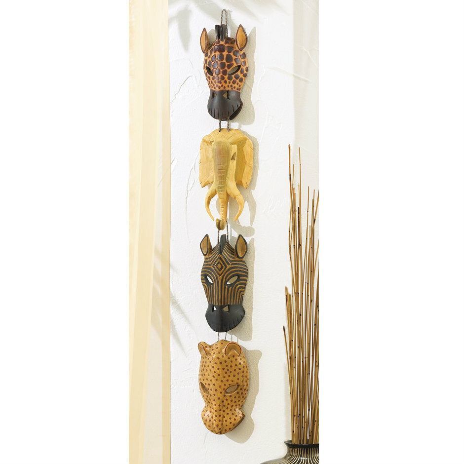 African Animal Masks Wall Hanging - Minihomy