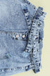 Acid Wash Belted Button Fly Distressed Jeans - Minihomy