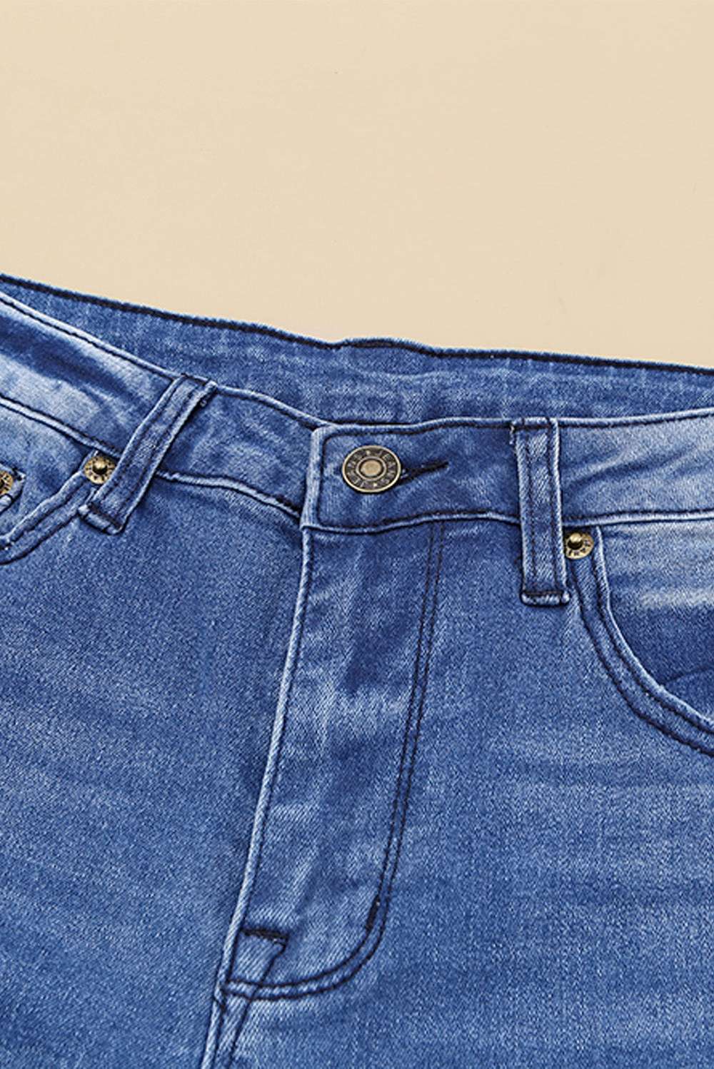 Distressed Flare Leg Jeans with Pockets - Minihomy