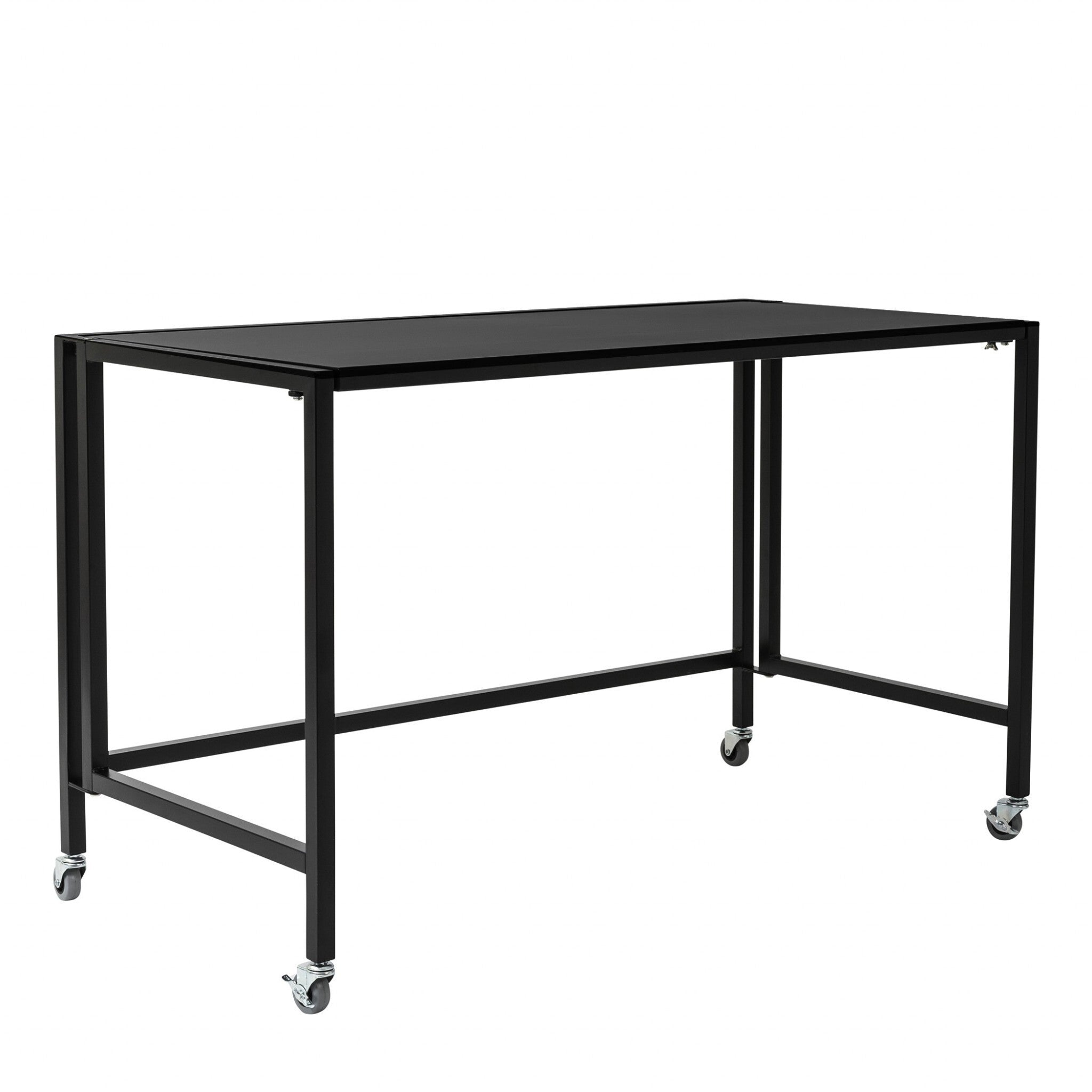 Black Minimalist Metal Folding Table Desk - Minihomy