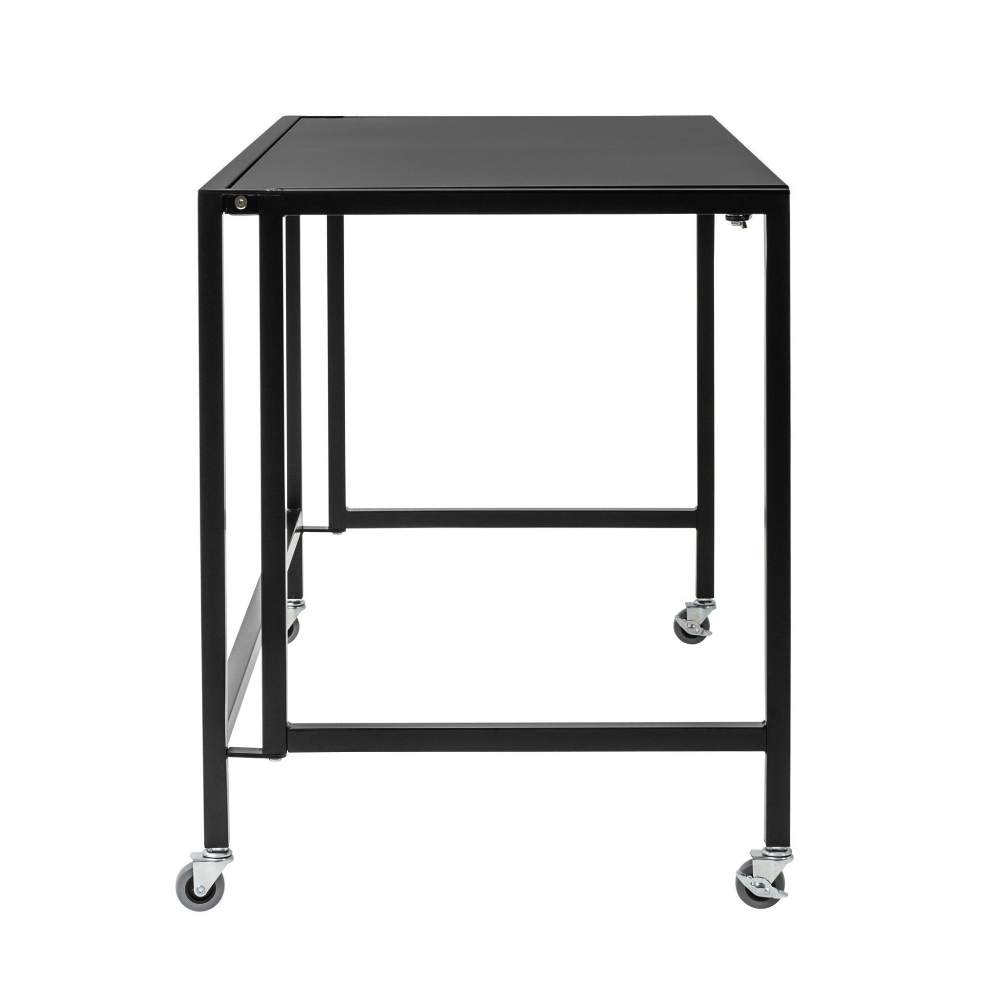 Black Minimalist Metal Folding Table Desk - Minihomy