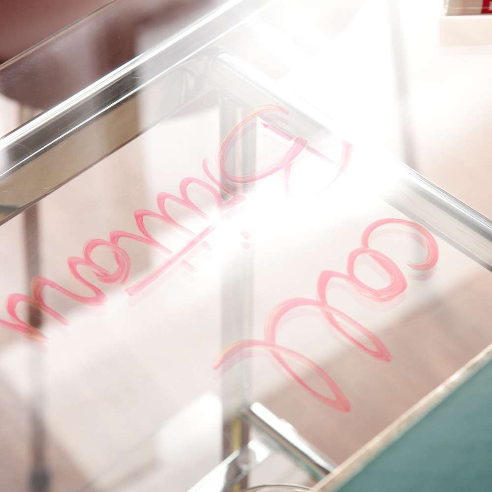 Chrome and Glass Writing Desk - Minihomy