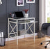29" Clear And White Glass Writing Desk - Minihomy