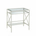29" Clear And White Glass Writing Desk - Minihomy
