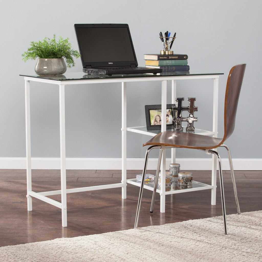 Metal and Glass Student Desk - Minihomy