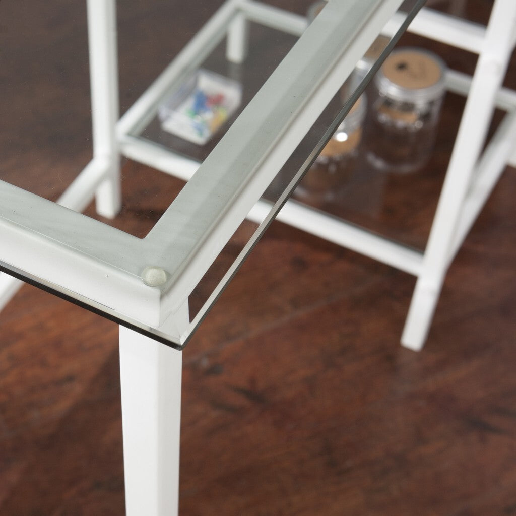 Metal and Glass Student Desk - Minihomy