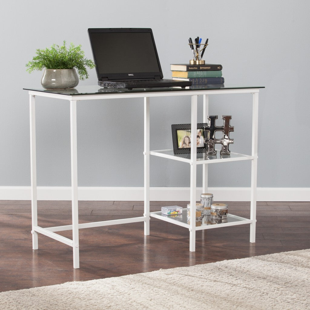 Metal and Glass Student Desk - Minihomy