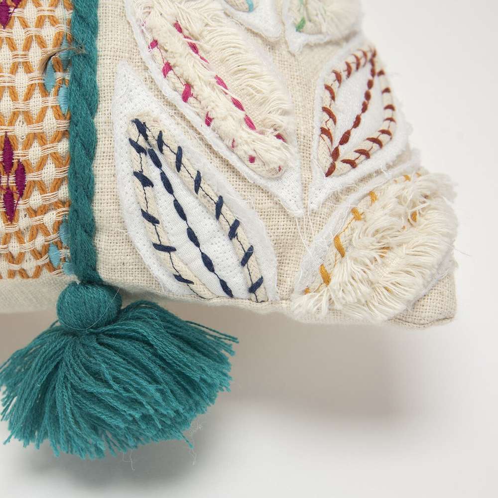 Multicolored Ornate Panel Lumbar Pillow - Minihomy