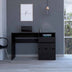 47" Black Computer Desk With Three Drawers - Minihomy